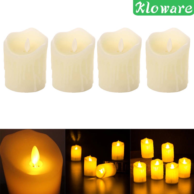 Bộ 4 đèn LED hình nến chạy bằng pin dùng trang trí tiệc cưới