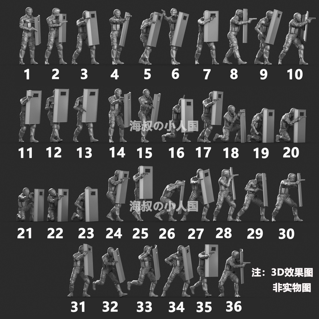 Mô Hình Búp Bê Cảnh Sát Màu Trắng Có Khiên 1/64 1: 87