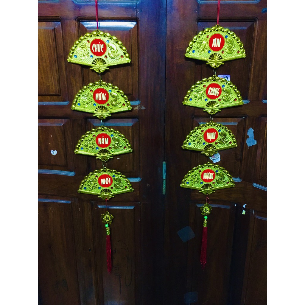 1 đôi liễng quạt cá lớn trang trí tết kt 22x96cm mạ đẹp loại 1