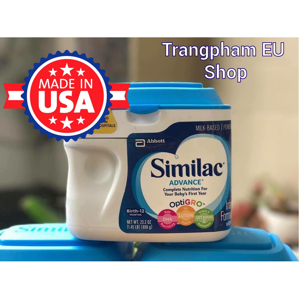 < ĐỦ BILL> Sữa Similac ADVANCE 658g xách tay từ Mỹ (O-12tháng) DATE 2022