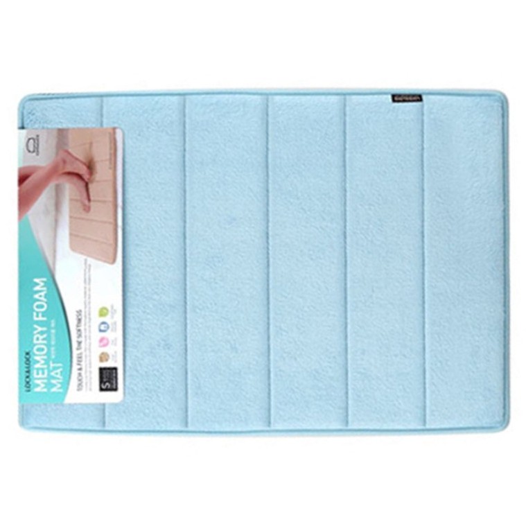 [Mã LIFEHL25 giảm 10% đơn 350K] Thảm chùi chân Memory Foam, Lock&amp;Lock, kiểu Stripe, cỡ M, 460*700*15mm-[MAT511BLU]