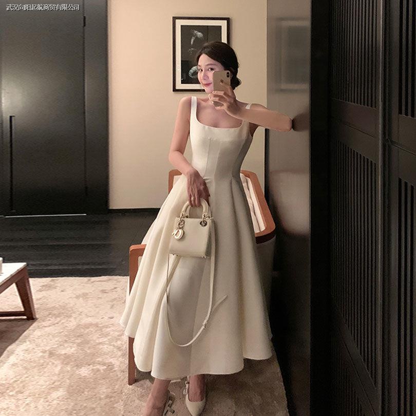 Đầm Hepburn Phong Cách Mới Ôm Eo Màu Trắng Có Thể Mặc Hàng Ngày