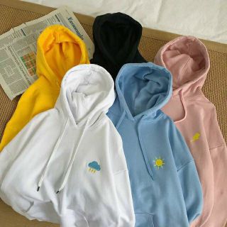 🍓🍓🍓Hoodie thêu thời tiết [ 💗MUA 1 TẶNG 1 QUÀ SIÊU CUTE💗 ] KÈM VIDEO HÌNH THẬT