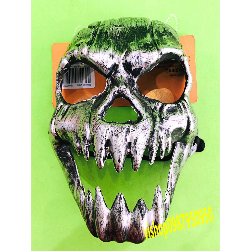 Mặt Nạ Hóa Trang Hình Đầu Lâu Màu Bạc Nhân Dịp Halloween hacker đầu nâu