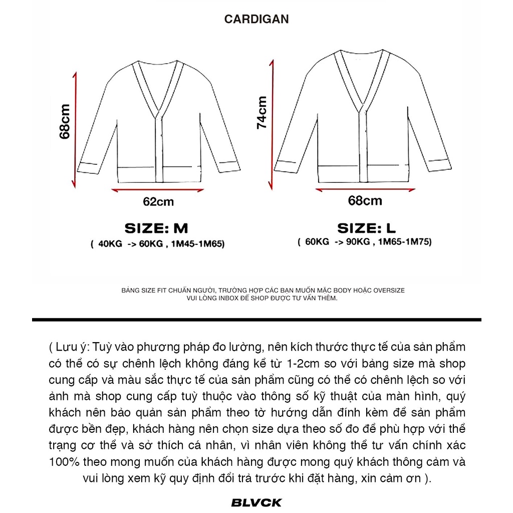 Áo khoác BLVCK Cardigan basic - Màu kem