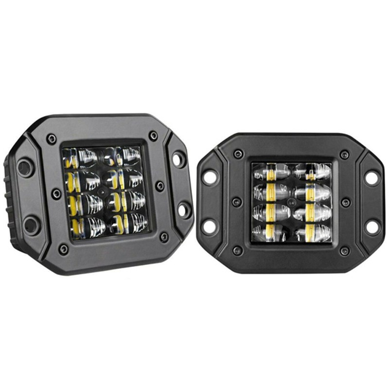 High Quality Flush Mount LED Work Lightx2 Bar Rear Bumper Reverse Pods 4-Row