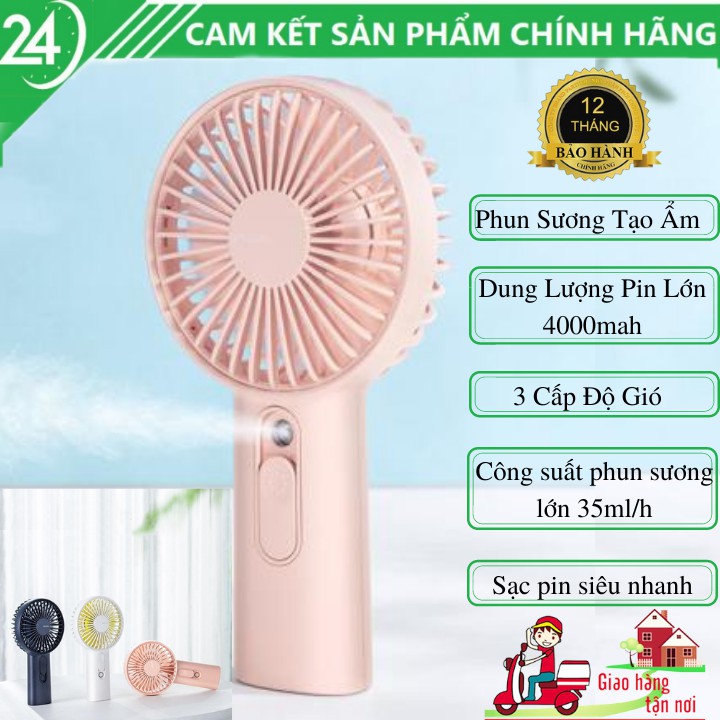 Quạt Mini Cầm Tay Phun Sương Tạo Ẩm 2 In 1 Jisulife F9 - Pin Lớn Lên Đến 4000Mah - Sạc Siêu Nhanh - Sử Dụng Lên Đến 20h