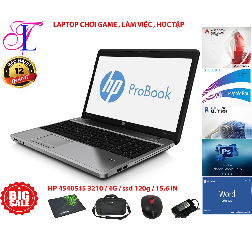 LAPTOP CHƠI FIFA 4, PUBG MOBI, PHOTOSHOP, - HP 4540sB Core i5 3210M/ Ram 4G/ ssd 120G/ Màn 15.6 inch Phím Số, Vỏ Nhôm) | BigBuy360 - bigbuy360.vn