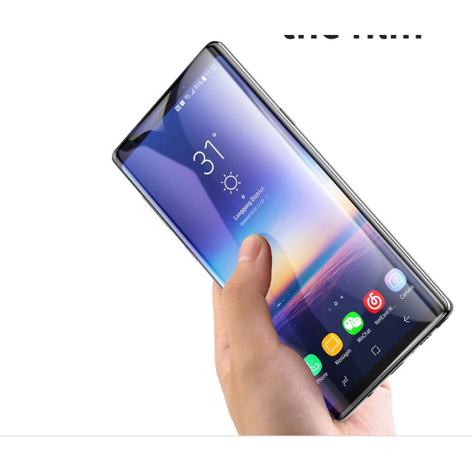 Kính cường lực 3D tràn full viền Baseus cho Samsung Note 9 (0.3mm, kính 5 lớp chống trầy, Chống bám vân tay - Giá rẻ