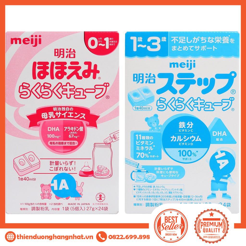Sữa thanh Meiji nội địa Nhật 24 thanh meiji số 0 và meiji số 9 Maneki