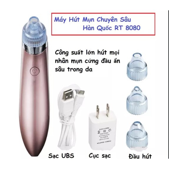 MÁY HÚT MỤN XN-8030, loại bỏ mụn đầu đen cám, lực hút siêu mạnh, dùng pin sạc tiện lợi đa năng, thiết bị spa chuyên dụng