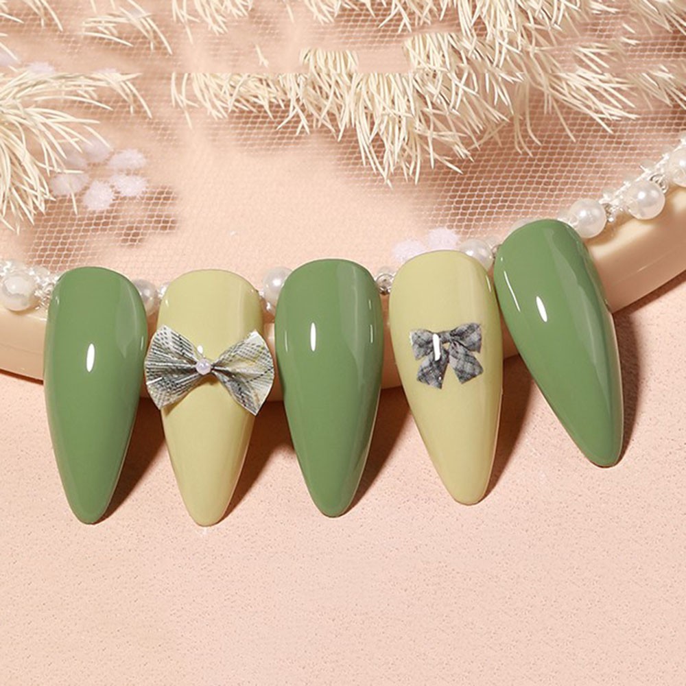 [Hàng mới về] Miếng Dán Trang Trí Móng Tay Nghệ Thuật Họa Tiết Kẻ Ô 3D Nhiều Màu Sắc