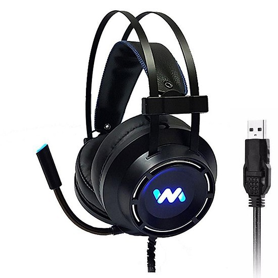 Tai nghe gaming Wangming WM9800 7.1 USB LED Màu Hồng – Đen