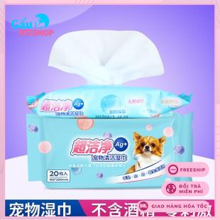 Khăn ướt khử khuẩn cho chó mèo KitCat gói 80 tờ