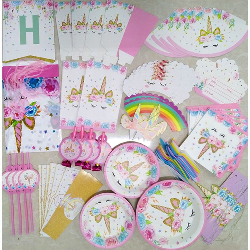 Bộ phụ kiện trang trí bánh kem hình kỳ lân dễ thương