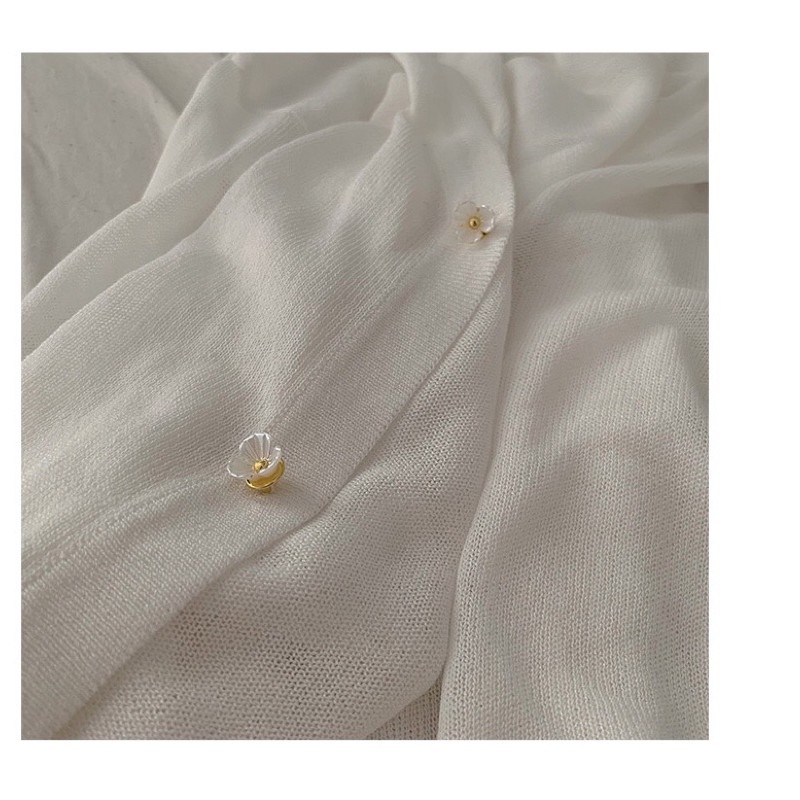 (Sẵn hàng Quảng Châu đẹp) Áo khoác len cadigan mỏng nút hoa | BigBuy360 - bigbuy360.vn