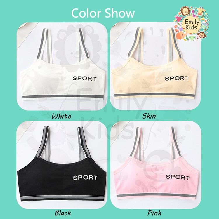 Áo Ngực Thể Thao Bằng Cotton Thoáng Khí Cho Tuổi Teen 8-16 Tuổi 30-50kg