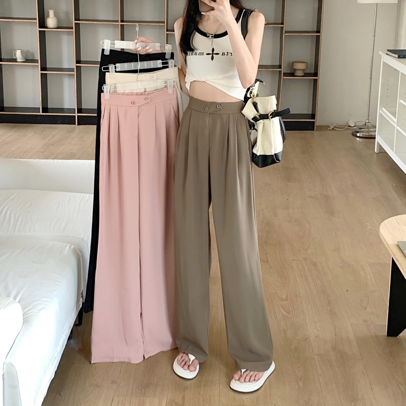 Quần Ống Rộng Lưng Cao Co Giãn Thời Trang Mới 2022 Cho Nữ
