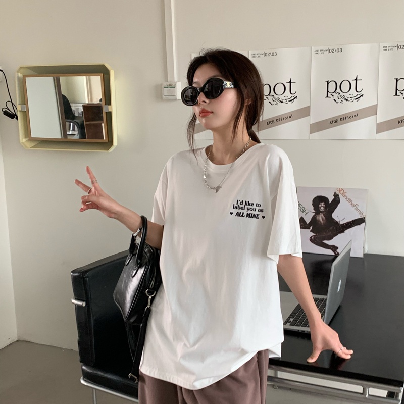 NRVP Áo Thun Cotton Tay Ngắn Cổ Tròn Màu Trơn Thời Trang Dành Cho Nữ