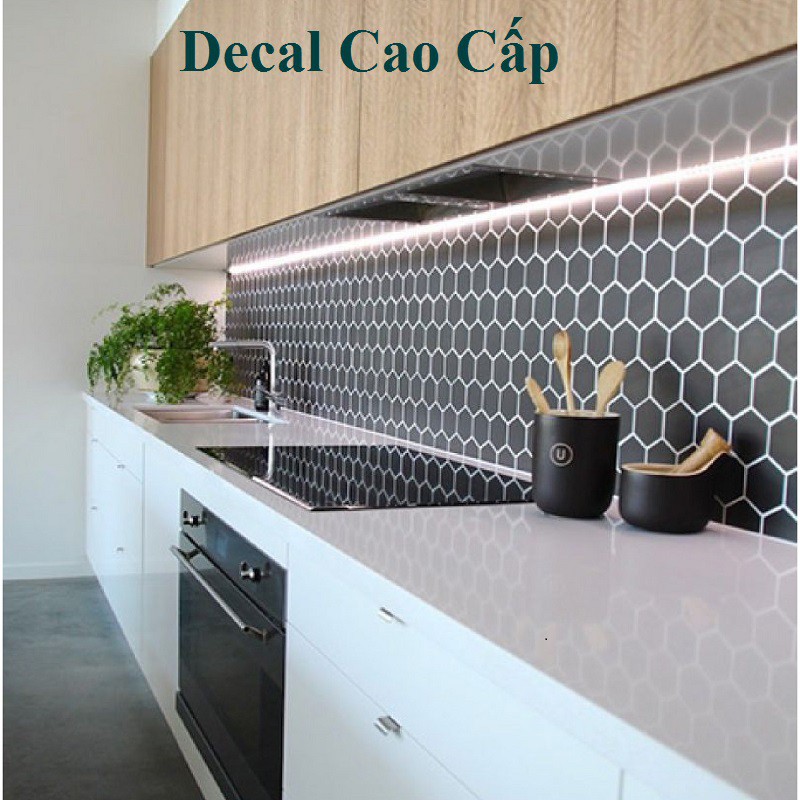Decal dán bếp gạch bông hoa văn cổ điển- Khổ 120 x60cm- DDB-044
