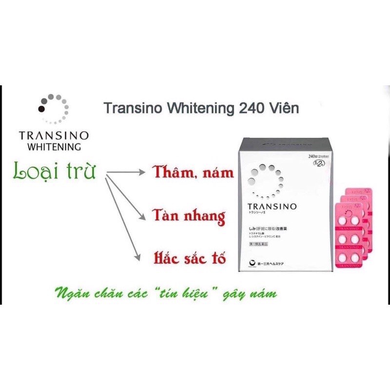 Viên uống trắng da Transino White C 120 Viên Và 240 Viên Nhật Bản, Viên Uống Trắng Da Transino
