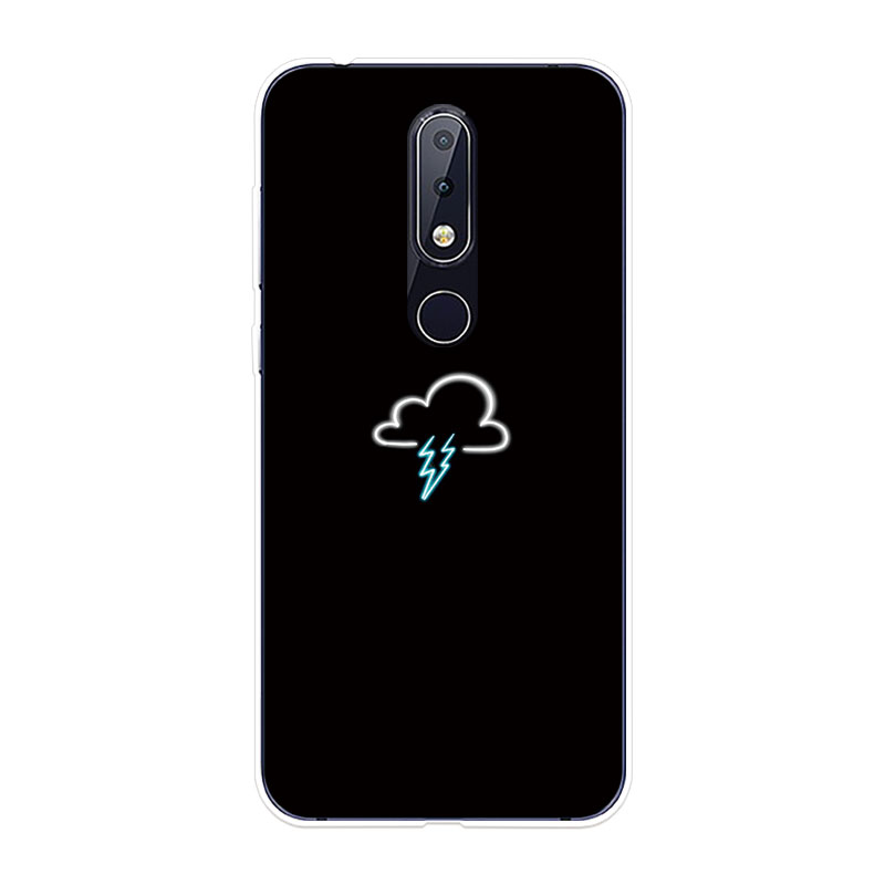 Ốp Lưng Nokia 6.1 7.1 Plus 8 8.1 X6 X7 TPU mềm Case Cá tính đen tuyền Two