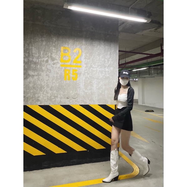 Giày Boots thời Trang cá Tính , boot da ngang đầu gối cowboy A17