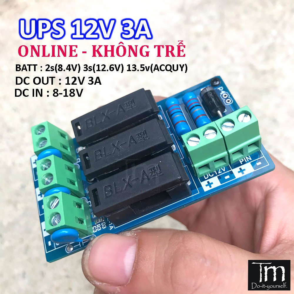 Mạch Điều Khiển Lưu Điện UPS DC 12V 3A Ổn Áp Đầu Ra