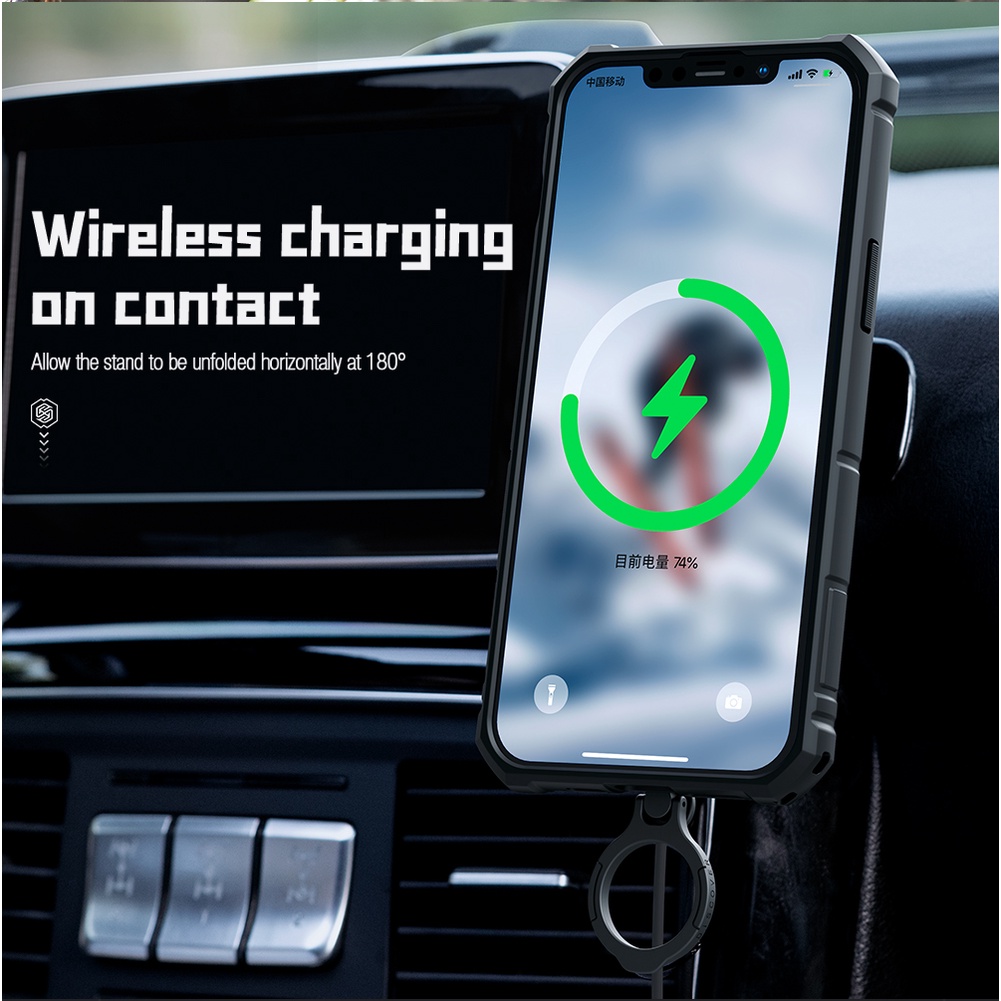 Ốp Điện Thoại Nillkin Chống Sốc Có Vòng Đỡ Từ Tính Bảo Vệ Camera Cho iPhone 14