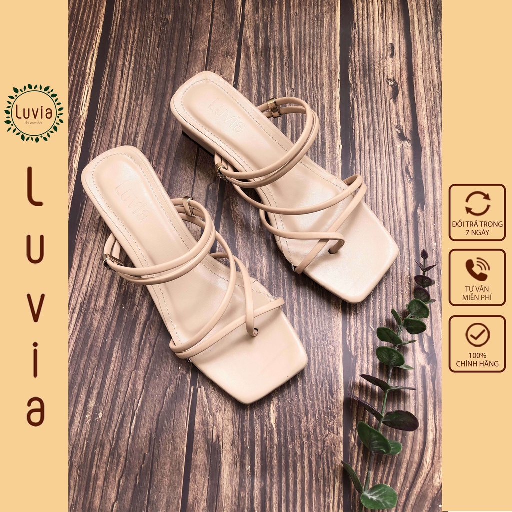 Dép cao gót 4 phân đế vuông quai hậu Luvia X04SD