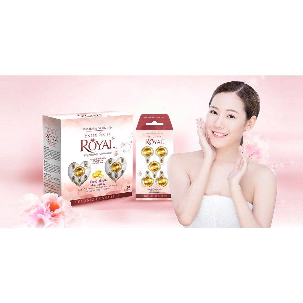 Viên Bôi Dưỡng Da Cao Cấp ESTRO SKIN ROYAL sáng hồng giảm thâm, nám, tàng nhang, nếp nhăn trên da
