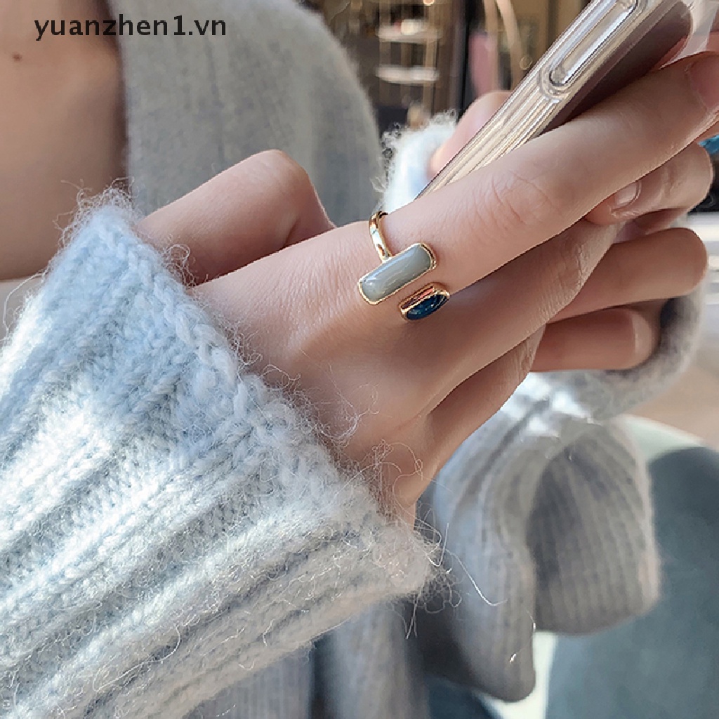 Nhẫn Hở Đính Đá Opal Phong Cách Vintage Thời Trang Cho Nữ