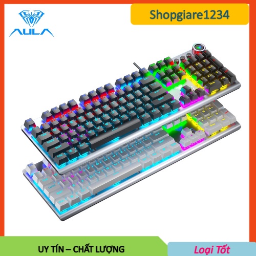 Bàn phím cơ thật AULA F2088/ F3018 siêu đẹp - Đèn nền xuyên LED đổi màu 20 chế độ ,cơ giá rẻ, blue switch,kèm kê tay