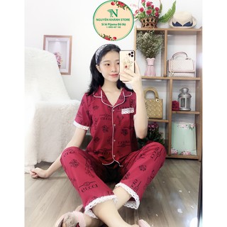 Đồ bộ pijama chất vải kate lụa mềm mịn freesize dưới 56kg