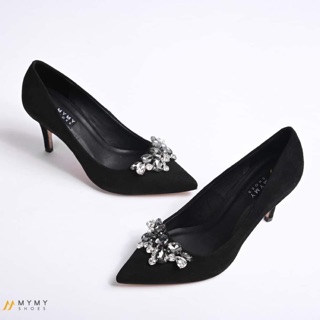 Giày đen đính đá mymy sz 35
