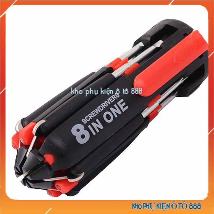 Bộ tô vít đa năng 8 trong 1 kèm đèn pin chiếu sáng