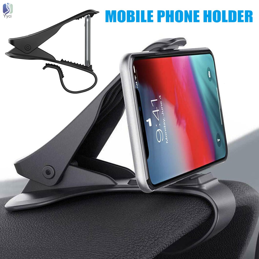 Yy Car Phone Holder Clip Mount Car HUD Dashboard Cellphone Cradle Clip for iPhone Samsung Huawei @VN