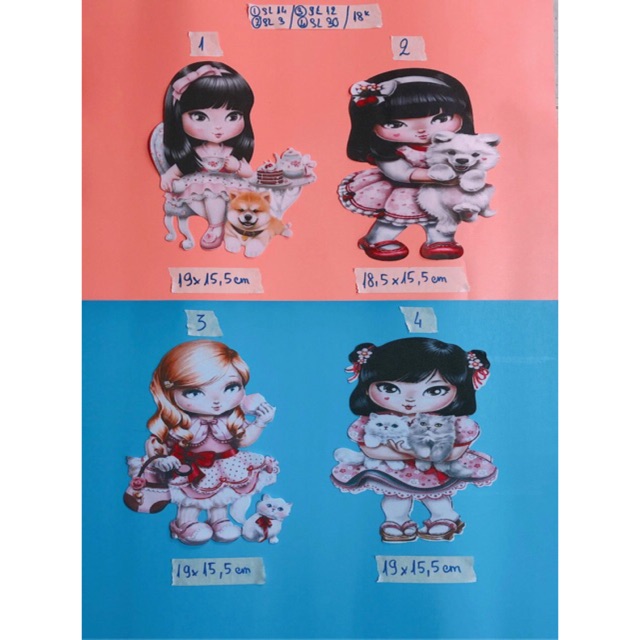 Hình vải ủi bé gái có keo