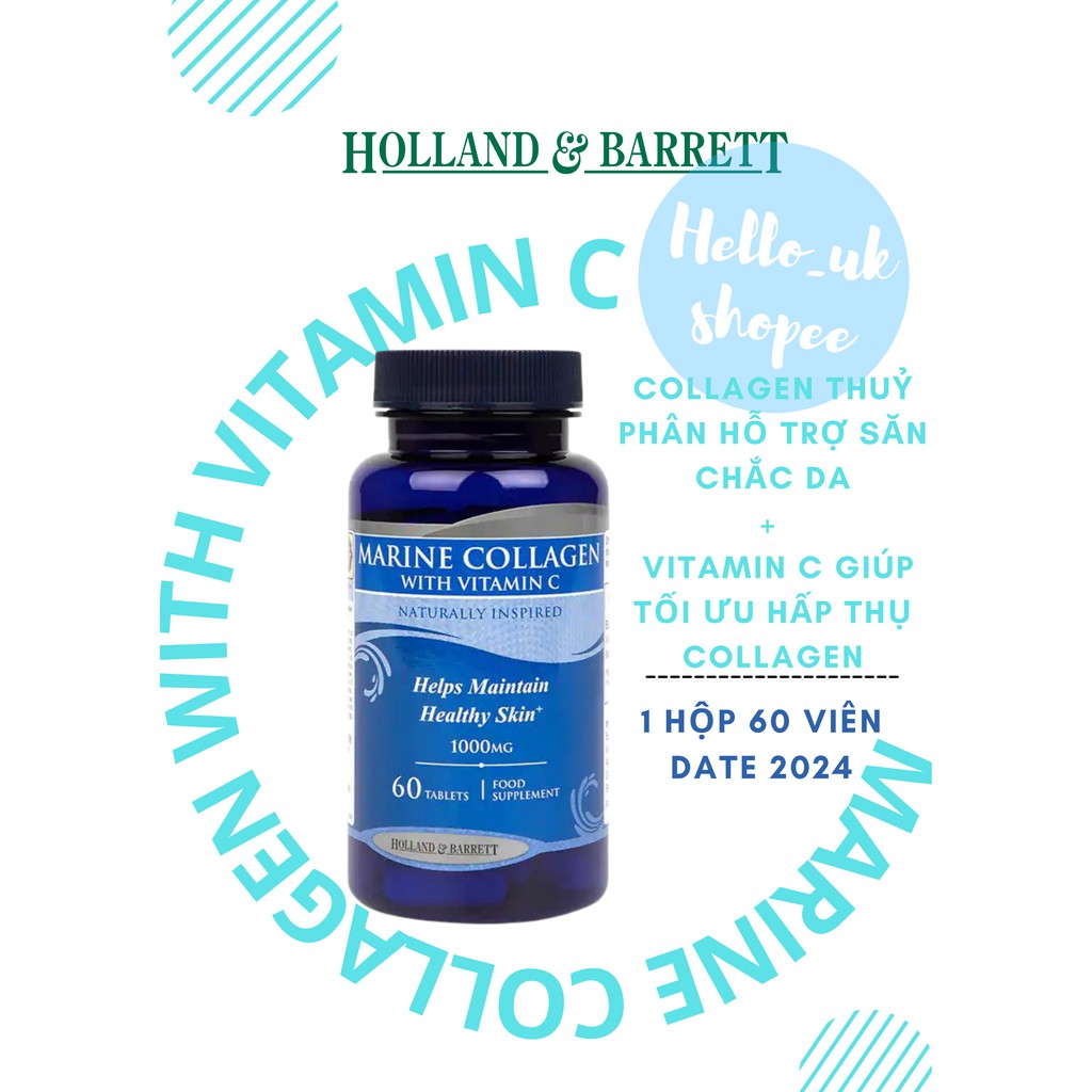 Hộp đựng Size 60 Marine collagen thuỷ phân holland barrett