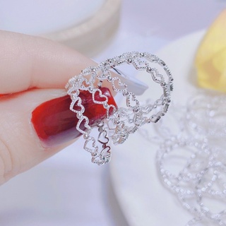 Nhẫn bạc trái tim chất liệu bạc ta