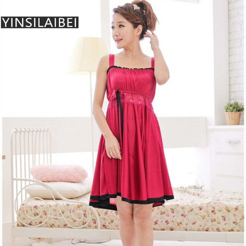 Đầm Ngủ Lụa Satin Sát Nách Plus Size Thời Trang Mùa Hè Cho Nữ