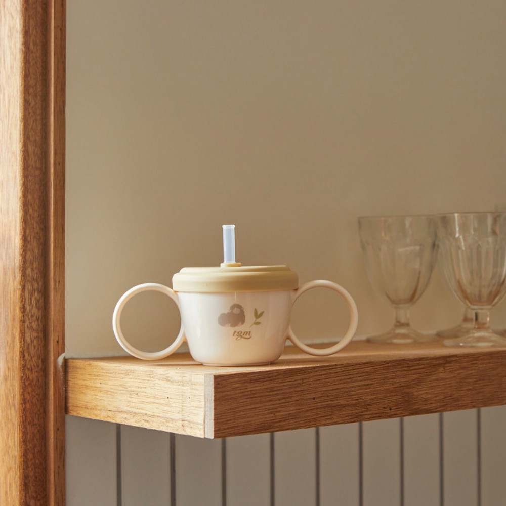 Cốc Tập Uống Cho Bé Kèm 2 Nắp Có Tay Cầm Tiện Dụng Chính Hãng Tgm Straw Snack Cup Hàn Quốc