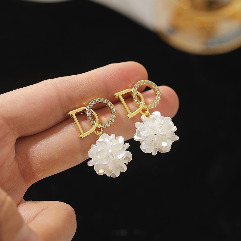 Bông Tai Mạ Bạc 925 Hình Hoa Và Chữ Thời Trang Hàn Quốc Đơn Giản