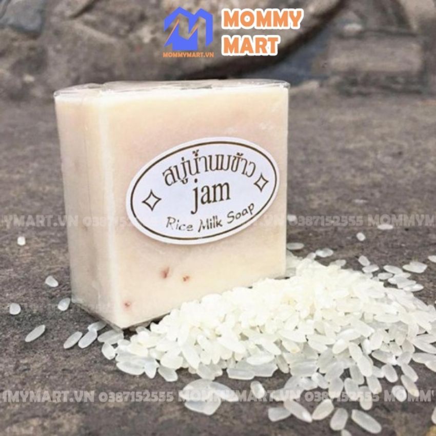 Combo 12 cục xà phòng cám gạo JAM Thái lan Organic siêu thơm hoàn toàn tự nhiên an toàn cho da MommyMart