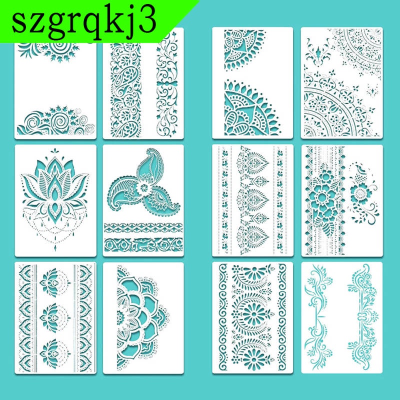 Khuôn vẽ hoa mandala cỡ lớn có thể tái sử dụng trang trí DIY