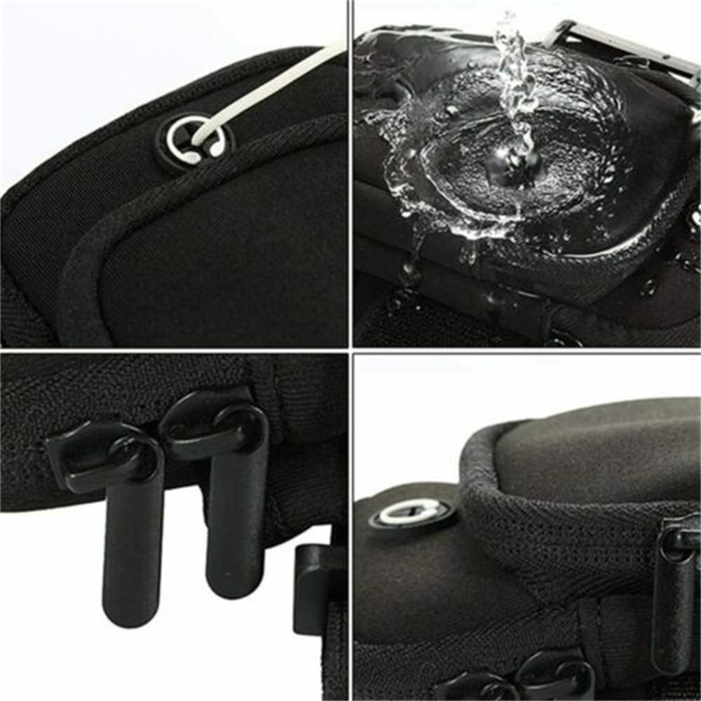 Túi lưới đựng điện thoại đeo cánh tay thoáng khí chống thấm nước có lỗ xỏ tai nghe phù hợp chạy bộ thể thao