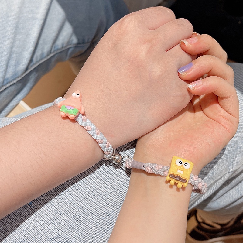 Bộ 2 Vòng Tay/Quần Hình Vuông/ Quần Lót Hoạt Hình Phong Cách Hàn Quốc Thời Trang Cho Cặp Đôi