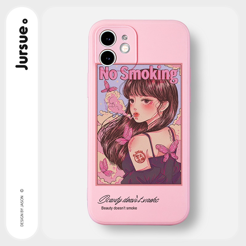 Ốp lưng JURSUE chống bẩn hoạt hình dễ thương đẹp cho iPhone 13 12 11 Pro Max SE 2020 X XR XS ip 8 7 6 6S Plus kute Y199