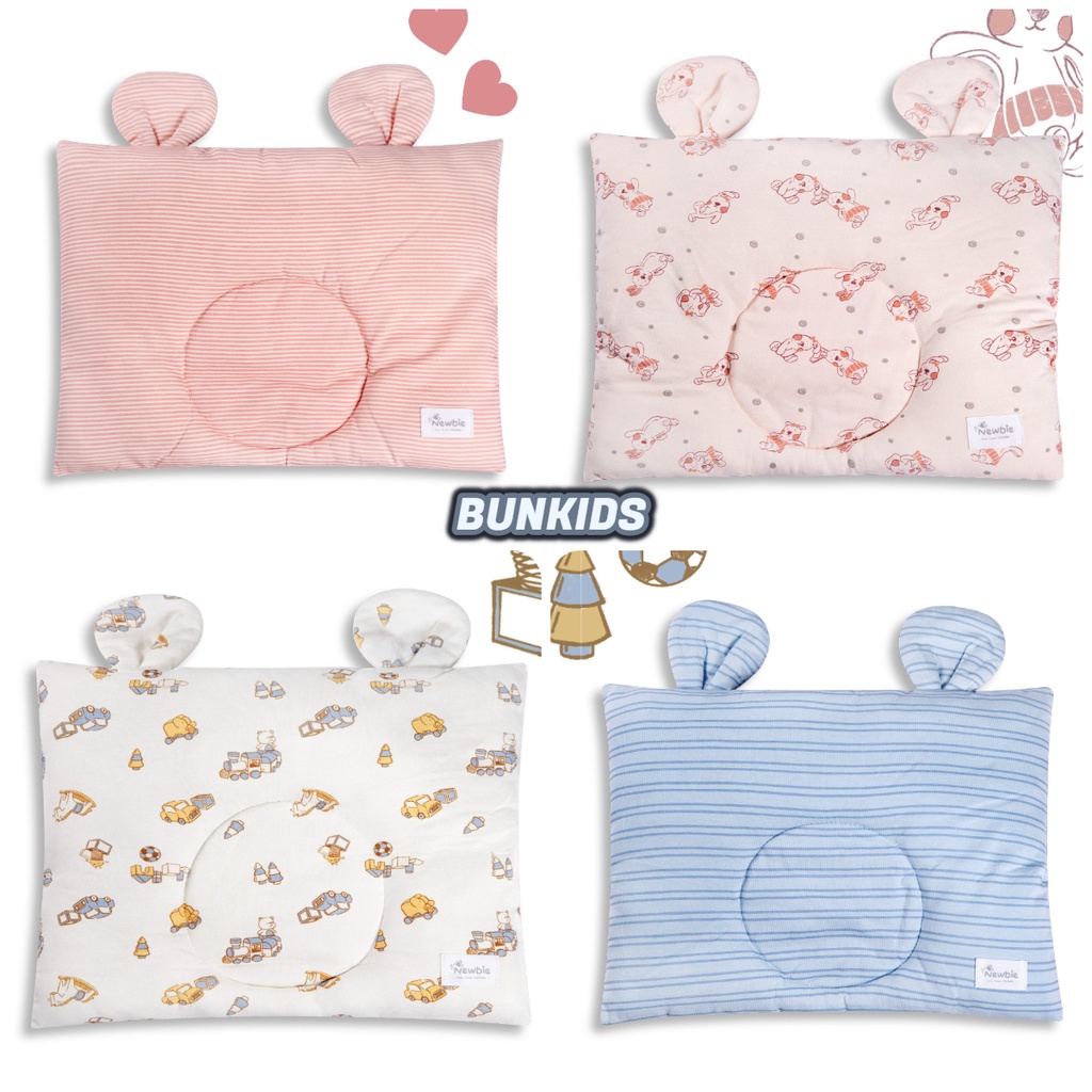 Gối sơ sinh CHAANG có lõm vỏ cotton ruột bông