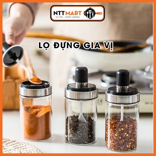 [Mã NTTM30 Giảm 30K Đơn 99K] Lọ Đựng Gia Vị Có Thìa 💥FREESHIP💥 Hũ Đựng Gia Vị Thủy Tinh Kèm Thìa Cao Cấp Thông Minh